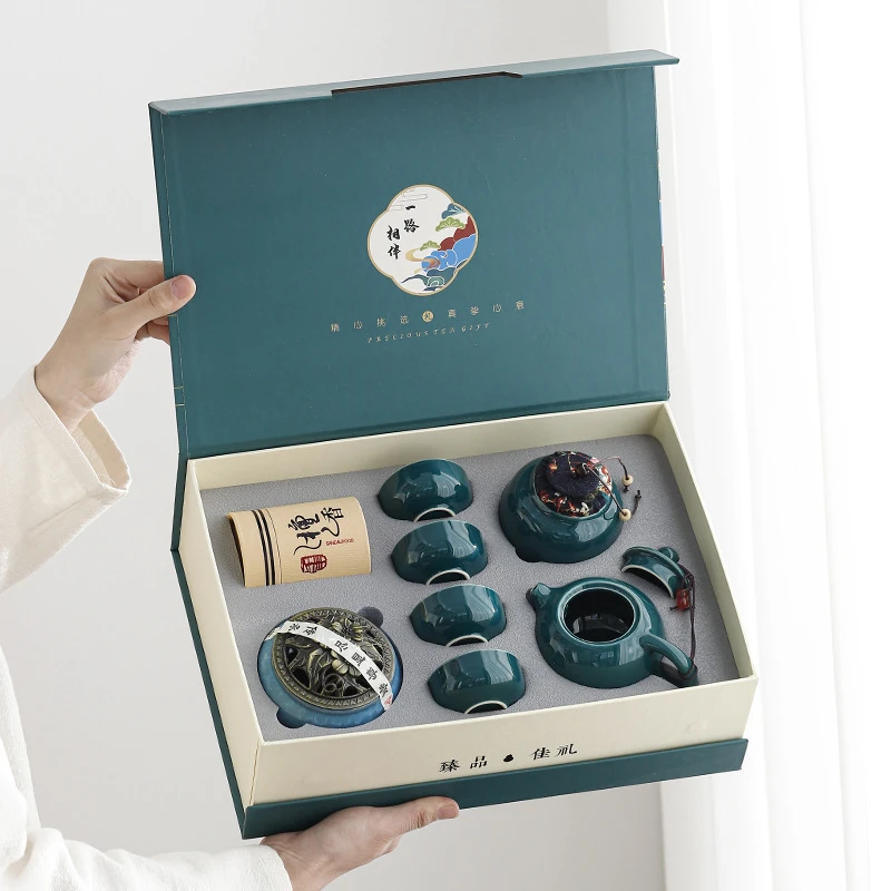 商品[国内直�发] YeeCollene|端午节国潮茶具套装檀香文创周年庆典礼物,价格¥224,第4张图片详细描述