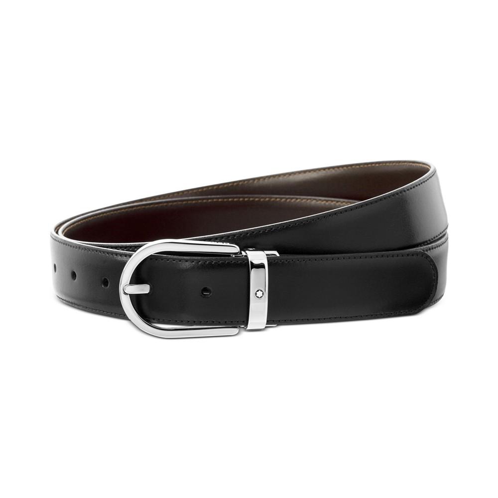 Men's Horseshoe Buckle Italian Leather Belt商品第1张图片规格展示