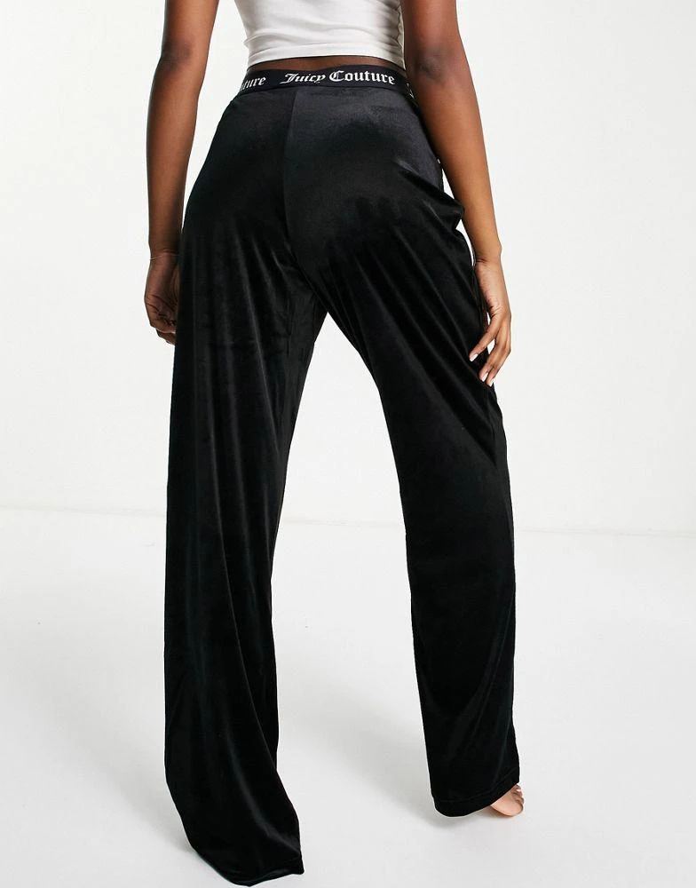 商品Juicy Couture|Juicy Couture velvet wide leg pyjama pants co-ord in black,价格¥229,第2张图片详细描述