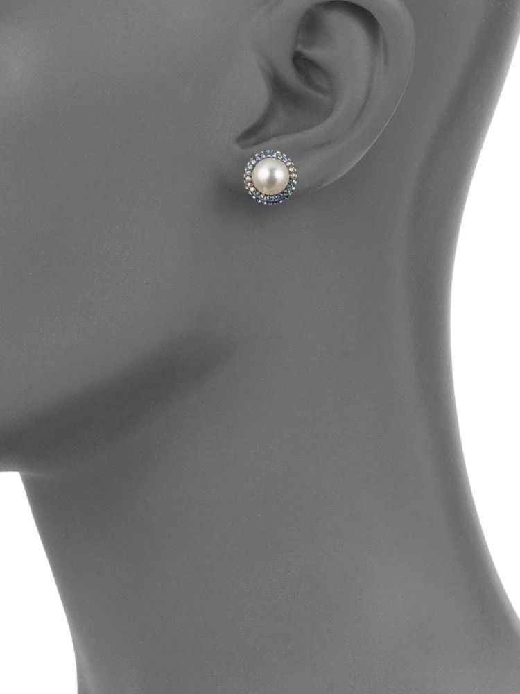 商品Nadri|Faux Pearl and Pave Stud Earrings,价格¥376,第3张图片详细描述