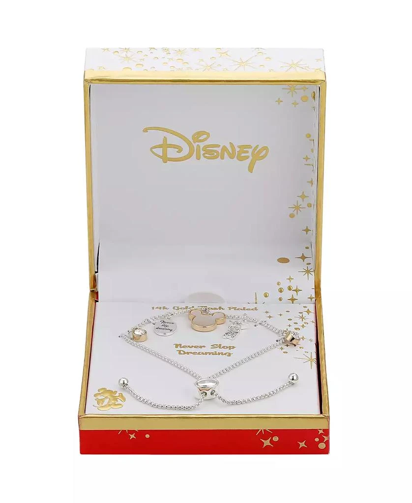 商品Disney|Crystal Mickey Mouse Charm Bolo Bracelet (0.43 ct. t.w. / 0.01 ct. t.w.) in 14K Gold Flash Plated,价格¥123,第2张图片详细描述