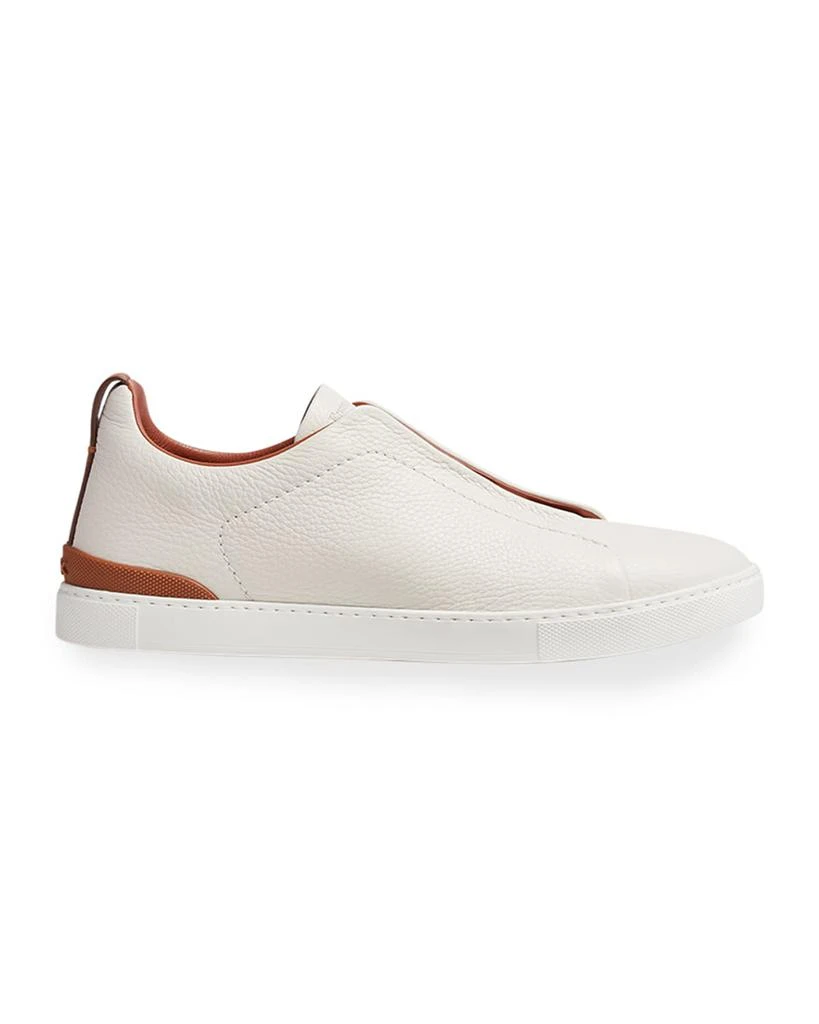 商品Zegna|Men's Triple Stitch Deerskin Low-Top Sneakers,价格¥6869,第1张图片
