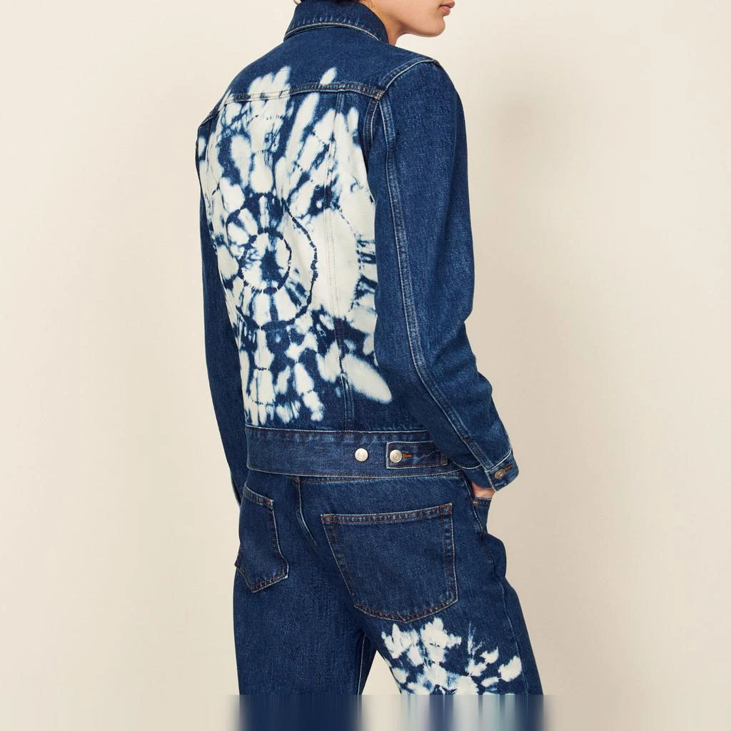 商品Sandro|Denim jacket with tie-dye back,价格¥701,第1张图片