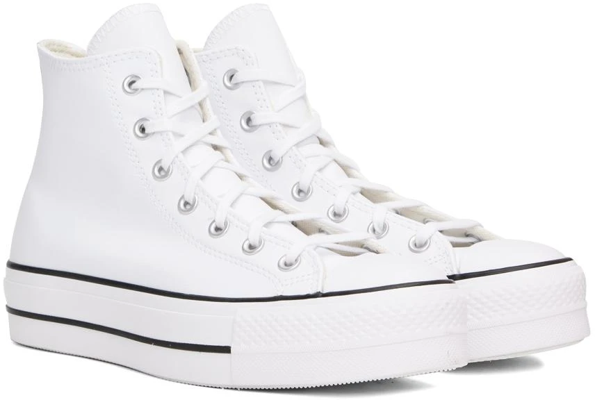 商品Converse|White Leather Chuck Taylor All Star Platform Sneakers,价格¥836,第4张图片详细描述