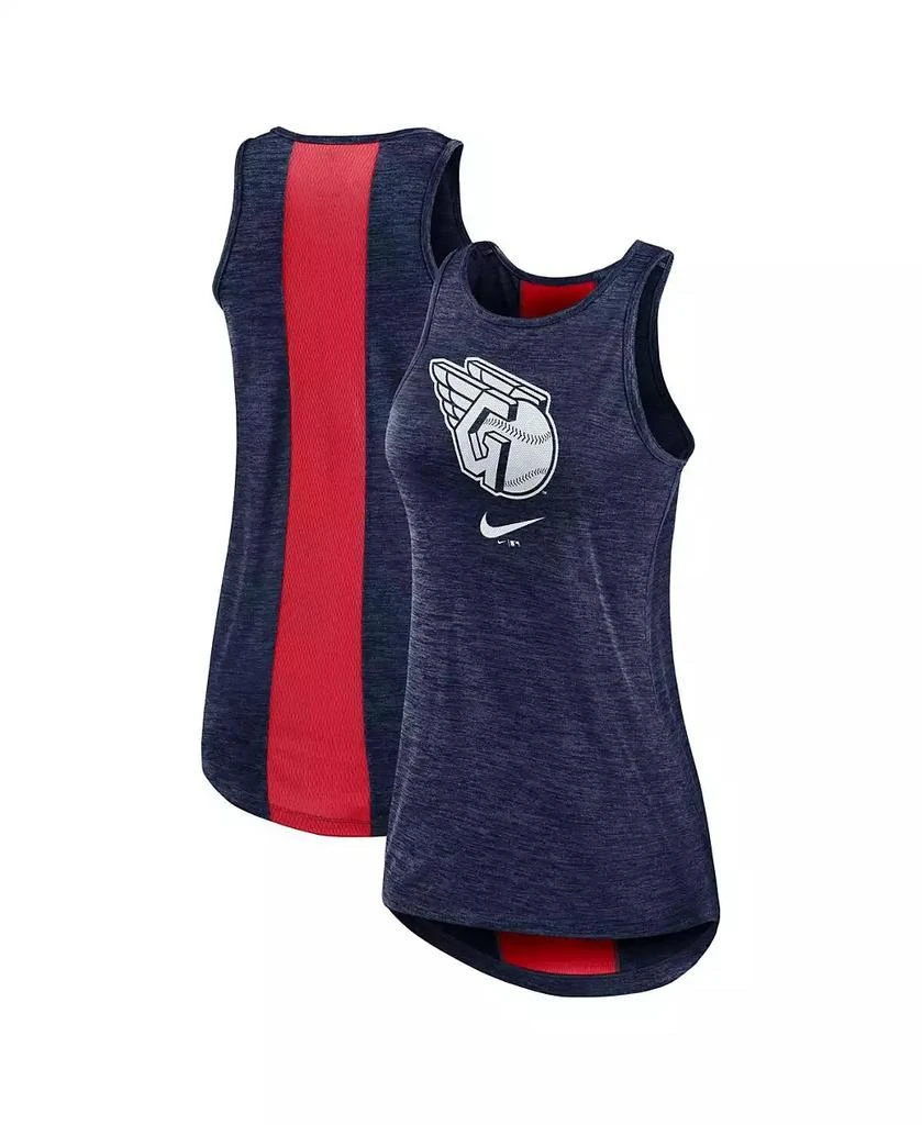 商品NIKE|Women's Navy Cleveland Guardians Right Mix High Neck Tank Top,价格¥299,第1张图片