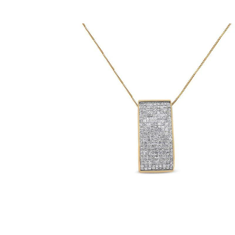 商品Haus of Brilliance|14K Yellow Gold Princess-Cut Diamond Pillar Pendant Necklace,价格¥22742,第1张图片