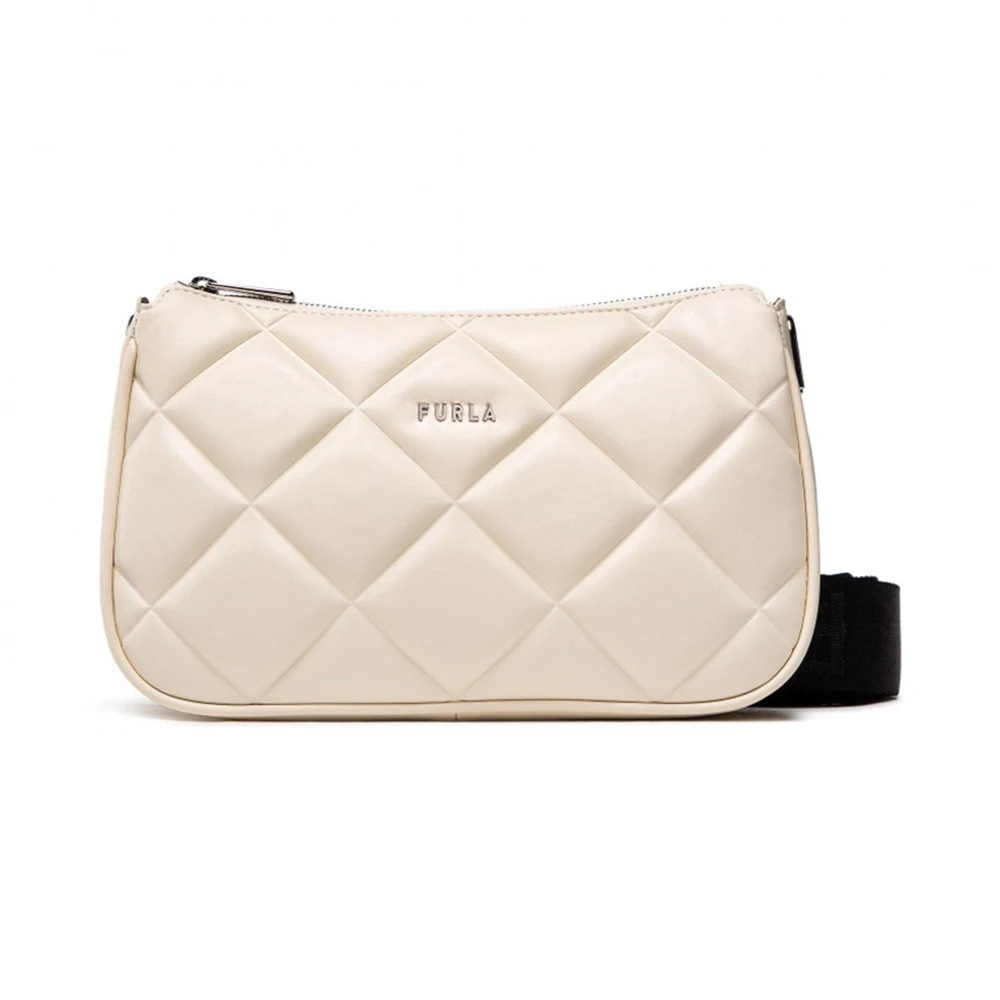 商品[国内直发] Furla|FURLA 女士象牙白色绗缝皮革单肩包 WB00335-BX0186-Q8000,价格¥1503,第1张图片