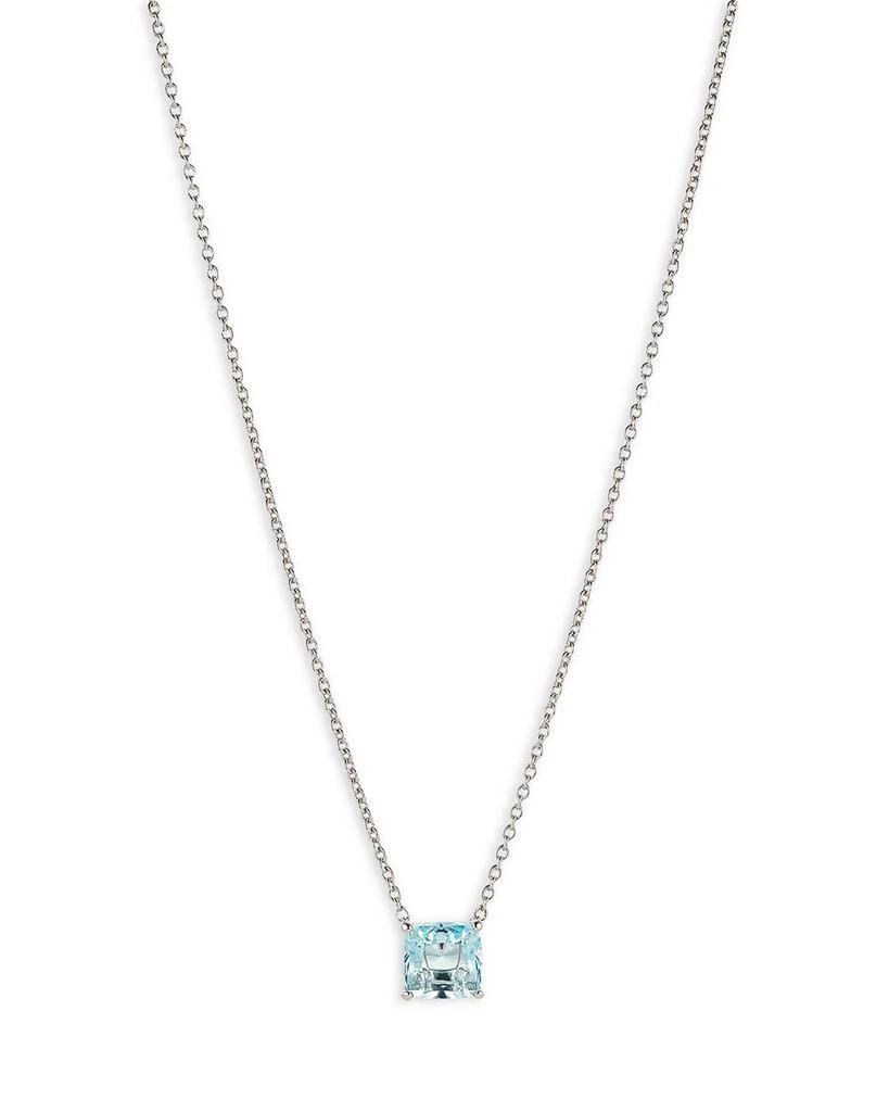商品Nadri|Modern Love Blue Cubic Zirconia Square Pendant Necklace, 16"-18",价格¥368,第1张图片详细描述