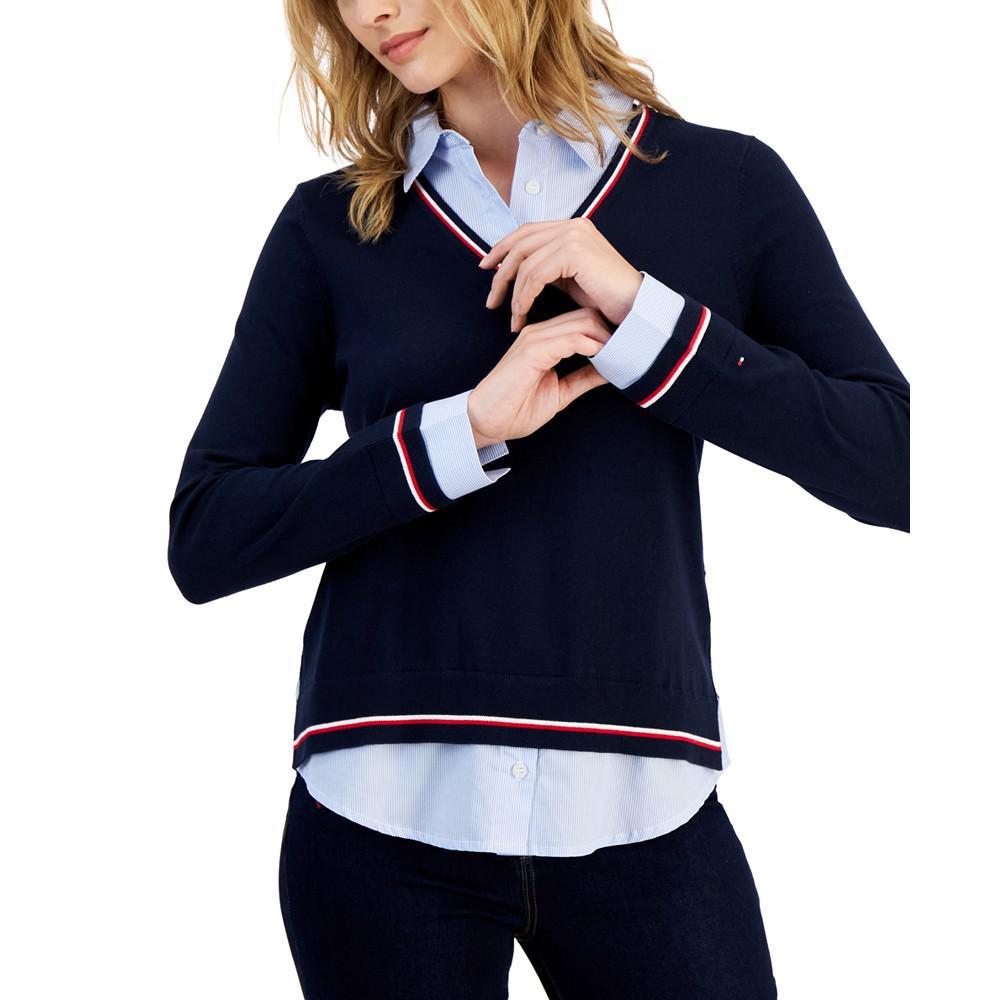 商品Tommy Hilfiger|Women's Cornell Cotton Layered-Look Sweater,价格¥313,第3张图片详细描述