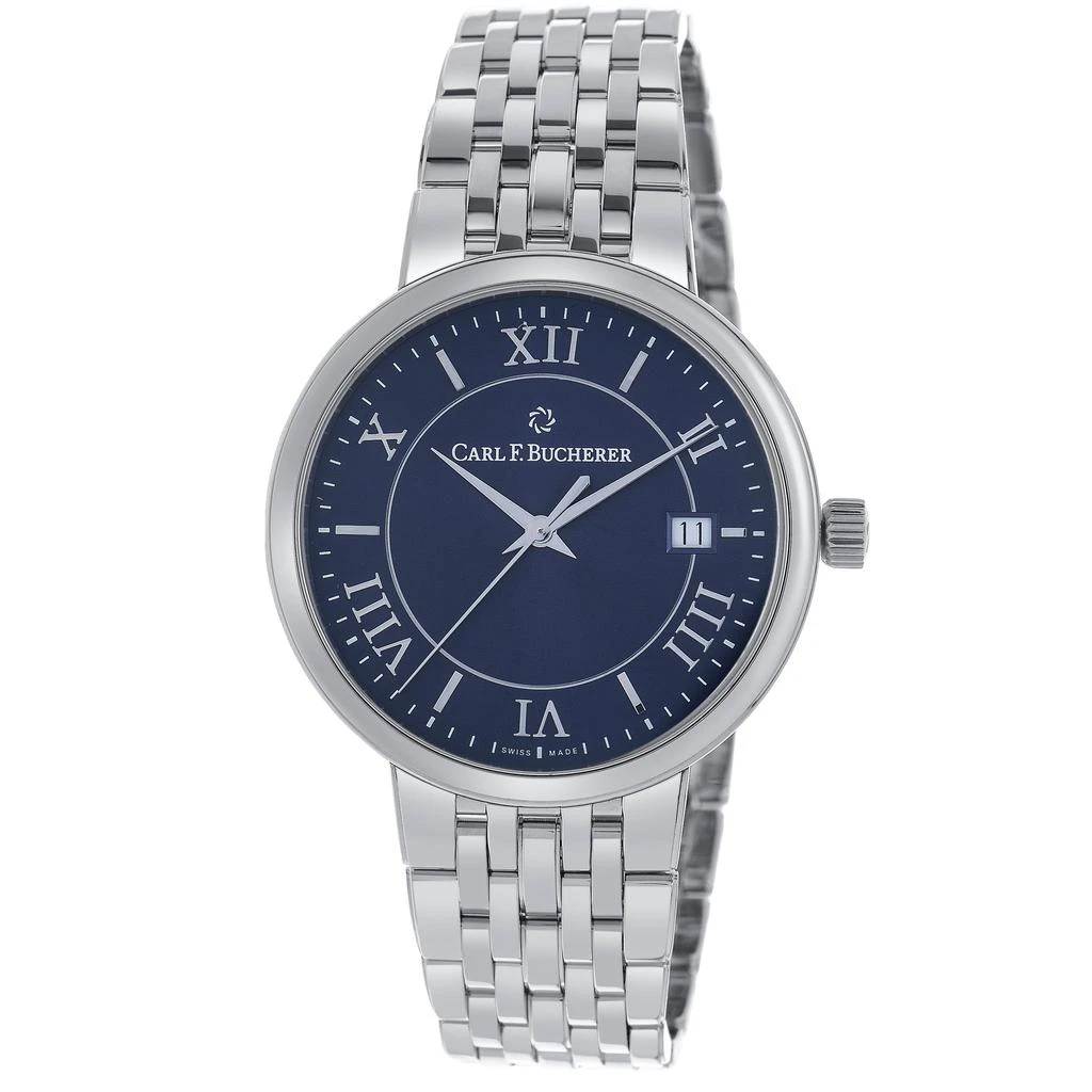 商品Carl F. Bucherer|Carl F. Bucherer Adamavi AutoDate Blue Dial Stainless Steel Automatic Men's Watch 00.10314.08.55.21,价格¥13361,第1张图片