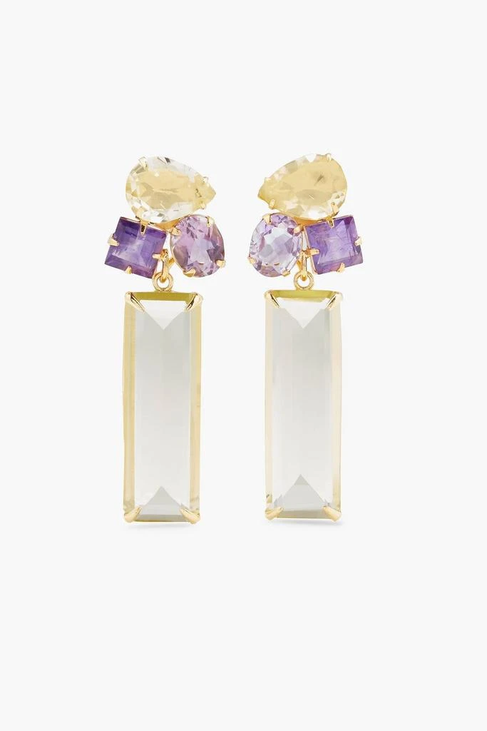 商品BOUNKIT|Gold-tone, amethyst and quartz earrings,价格¥922,第1张图片