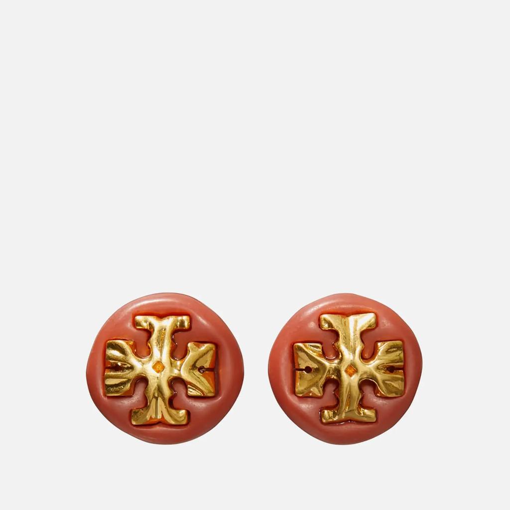 Tory Burch Roxanne Button Gold-Tone Resin Earrings商品第1张图片规格展示