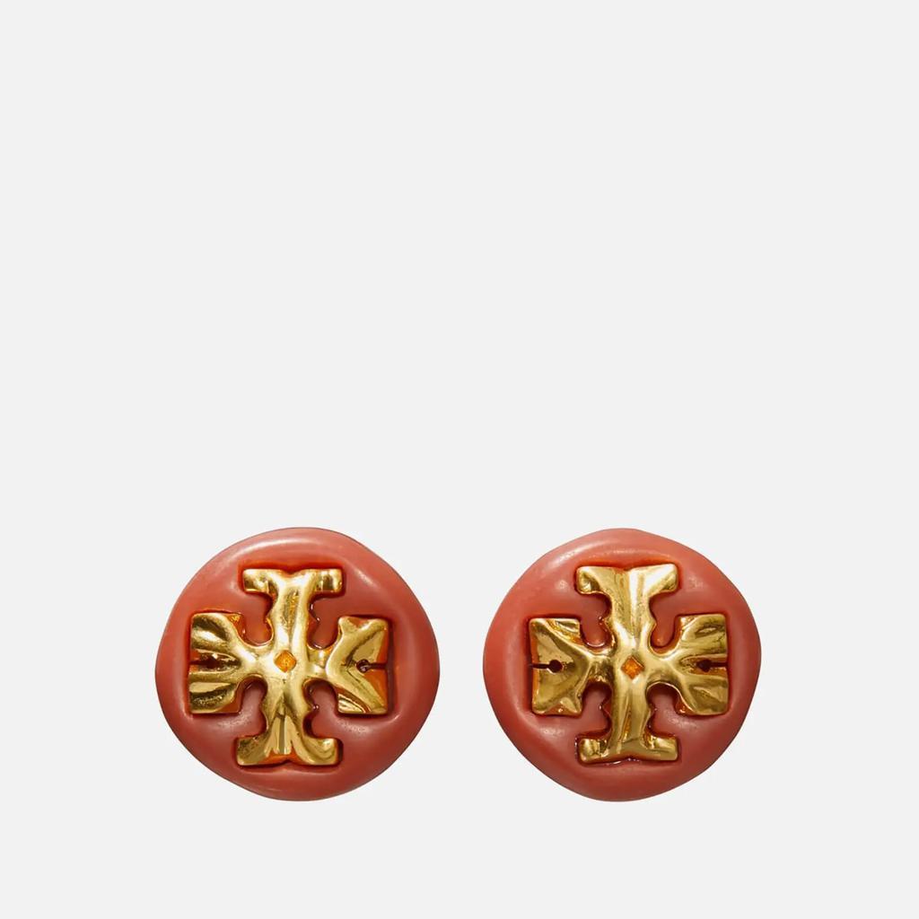 商品Tory Burch|Tory Burch Roxanne Button Gold-Tone Resin Earrings,价格¥830,第1张图片