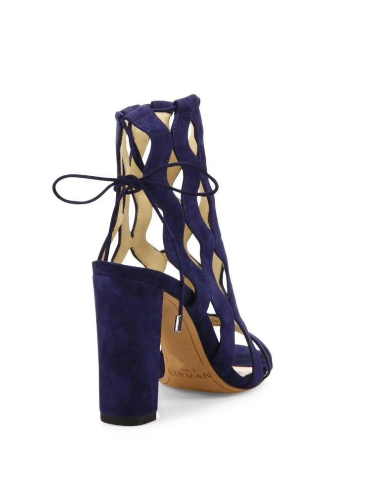 商品Alexandre Birman|Loretta Suede Block Heel Cage Sandals,价格¥2226,第2张图片详细描述