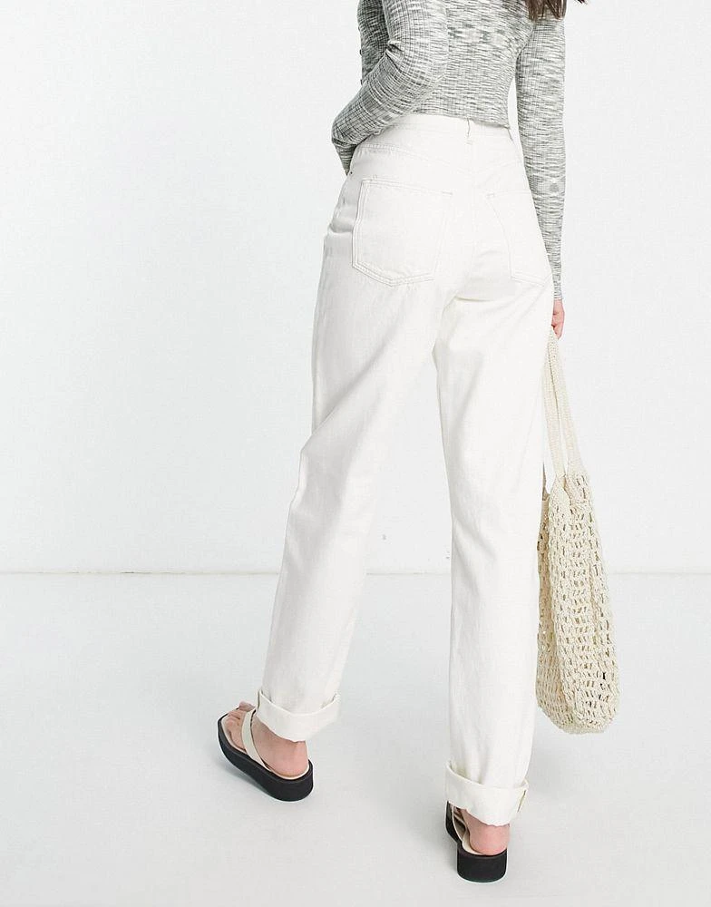 商品ASOS|ASOS DESIGN Tall high waist mom jean in ecru,价格¥108,第2张图片详细描述