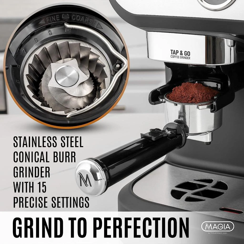 Magia Manual Espresso Machine with Grinder and Milk Frother 商品