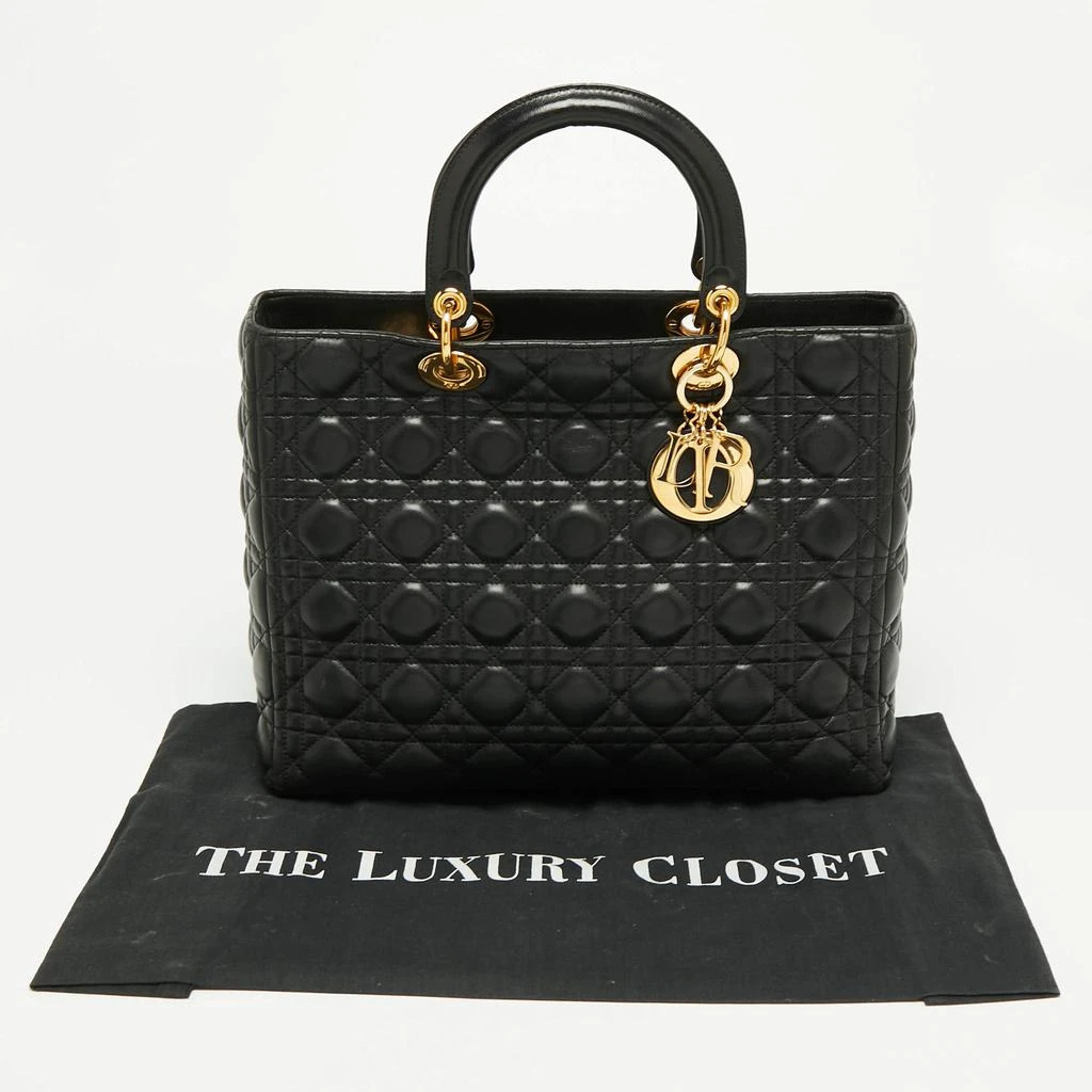 Dior Black Cannage Leather Large Lady Dior Tote 商品