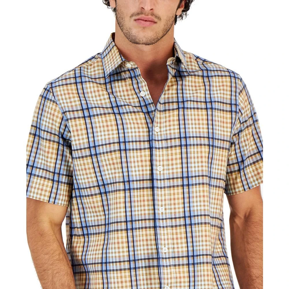 商品Club Room|Men's Refined Plaid Short-Sleeve Button-Up Shirt, Created for Macy's,价格¥161,第3张图片详细描述