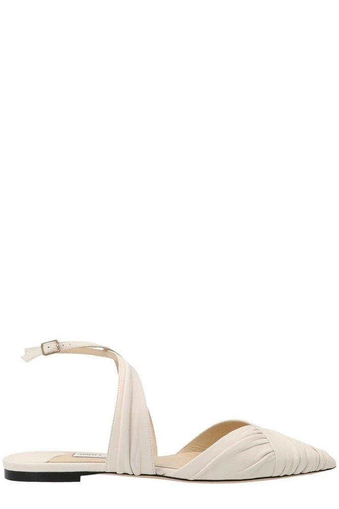商品Jimmy Choo|Jimmy Choo Basil Crossover Slingback Flat Shoes,价格¥4849,第1张图片