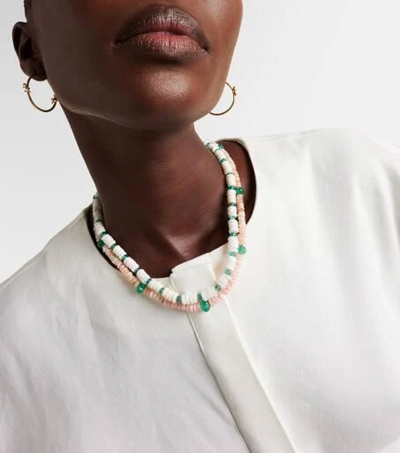 商品Ileana Makri|9kt gold beaded necklace with opals and jade,价格¥12070,第2张图片详细描述