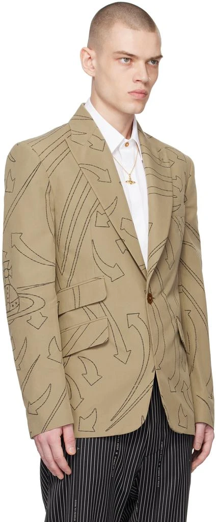 商品Vivienne Westwood|Tan Printed Blazer,价格¥2981,第2张图片详细描述