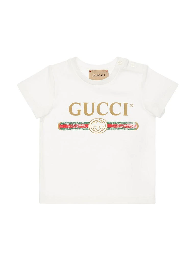 商品Gucci|Logo Print Cotton Jersey T-shirt,价格¥1617,第1张图片