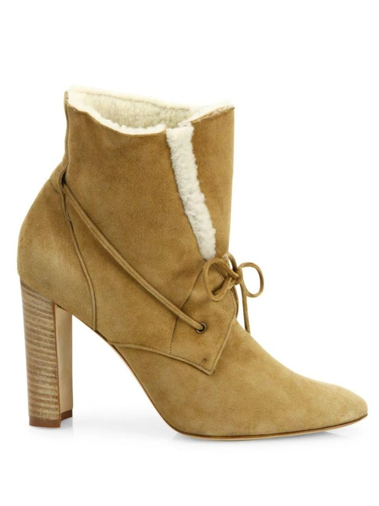 商品Manolo Blahnik|Ostrava Suede & Shearling Booties,价格¥4482,第5张图片详细描述