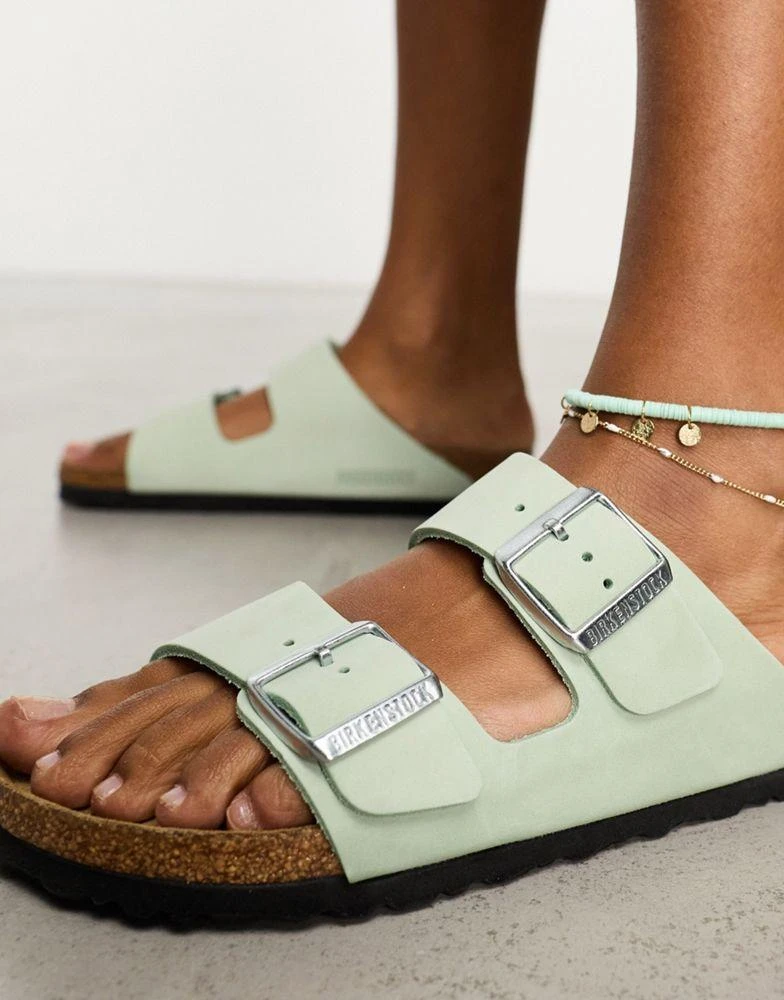 商品Birkenstock|Birkenstock Arizona Sandals in Matcha Green Nubuck,价格¥1041,第3张图片详细描述