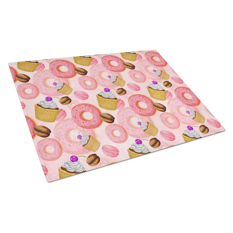 商品Caroline's Treasures|BB7562LCB Watercolor Sweet Pastries Glass Cutting Board L,价格¥257,第1张图片