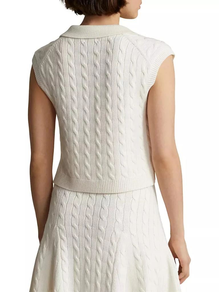 商品Ralph Lauren|Cable-Knit Cropped Polo Sweater,价格¥861,第4张图片详细描述