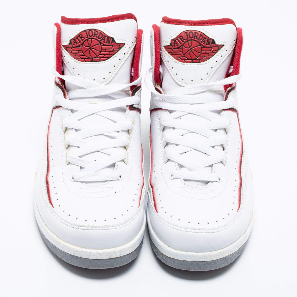 Jordan 2 Retro White/Red Leather High Top Sneakers Size 41商品第3张图片规格展示