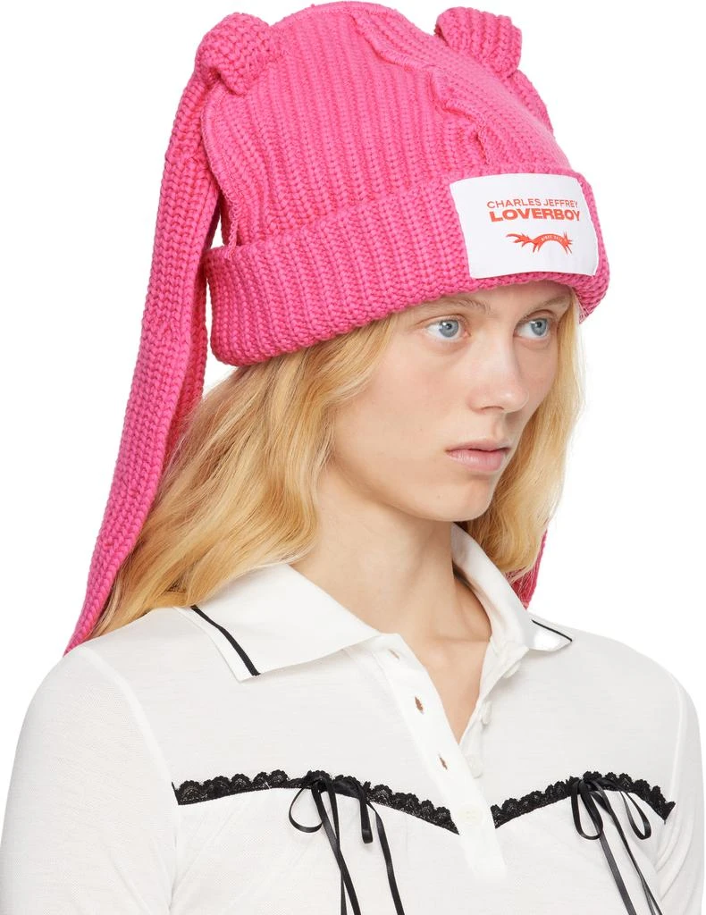商品Charles Jeffrey Loverboy|Pink Chunky Rabbit Beanie,价格¥1082,第2张图片详细描述