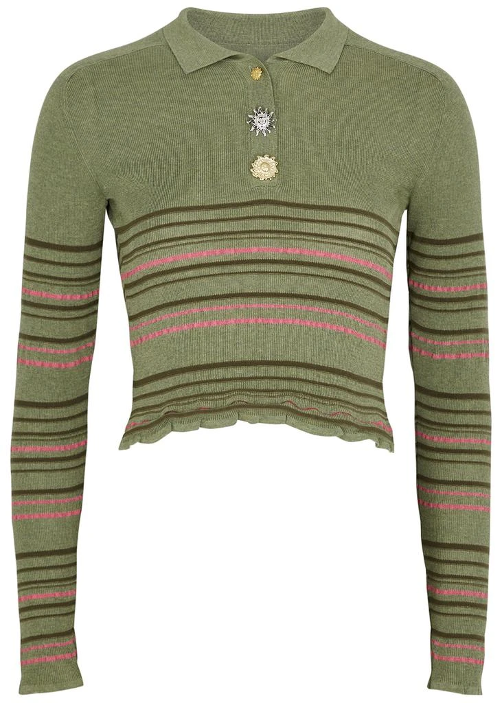 商品Jacquemus|La Maille Aouro cropped ribbed polo top,价格¥1725,第1张图片