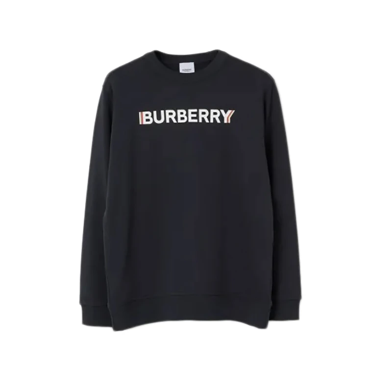 商品Burberry|BURBERRY/博柏利 男士海军蓝棉质徽标印花休闲卫衣80688061,价格¥1385,第1张图片