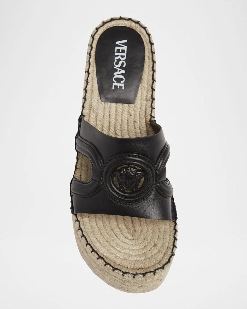 商品Versace|Medusa Leather Espadrille Wedge Mules,价格¥5984,第4张图片详细描述