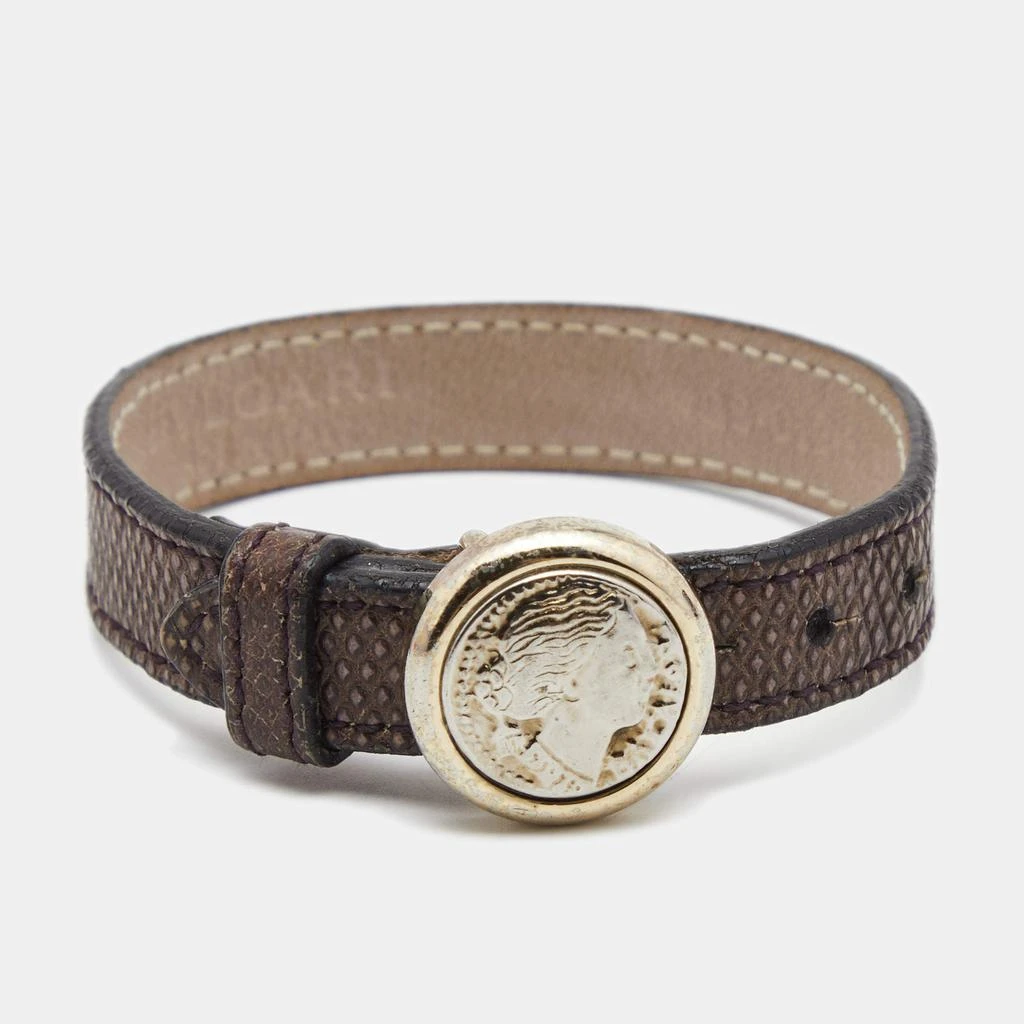 商品[二手商品] BVLGARI|Bvlgari Brown Leather Gold Tone Monete Coin Wrap Bracelet,价格¥1188,第1张图片