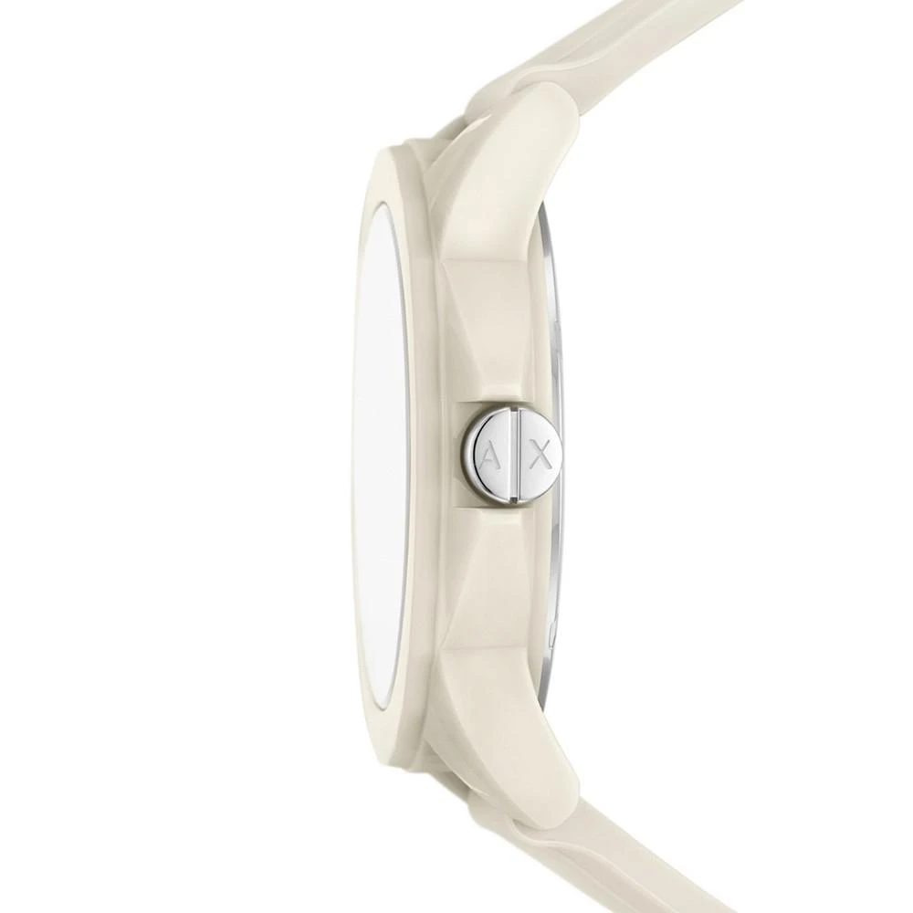 商品Armani Exchange|Women's Lady Banks Three Hand Beige Silicone Watch 40mm,价格¥751,第2张图片详细描述