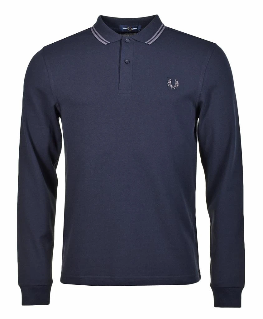 商品Fred Perry|Long Sleeve Twin Tipped Polo Shirt Navy Gunmetal,价格¥558,第1张图片