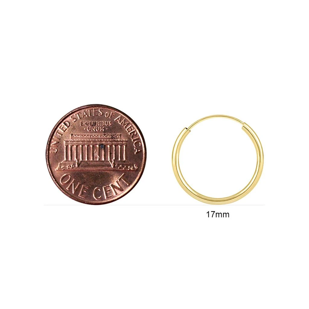 商品Monary|17mm Endless 14K Yellow Gold Filled Small Hoop Earrings,价格¥289,第4张图片详细描述