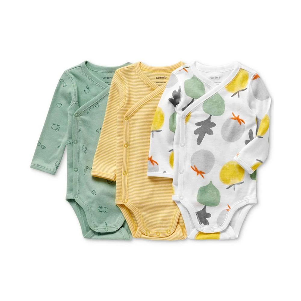 商品Carter's|Baby Boys or Girls 3-Pack Fruit, Animal & Striped Side-Snap Bodysuits,价格¥216,第2张图片详细描述