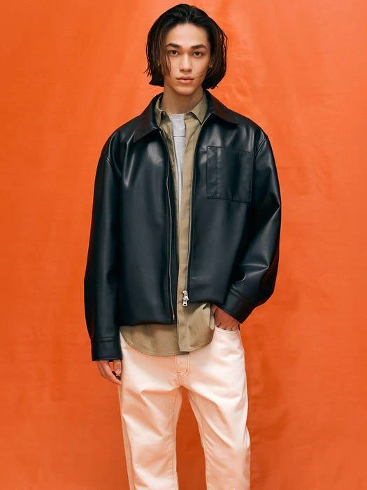 商品FRONTROW MEN|[Conscious] Eco Leather Bomber Jacket,价格¥1911,第4张图片详细描述