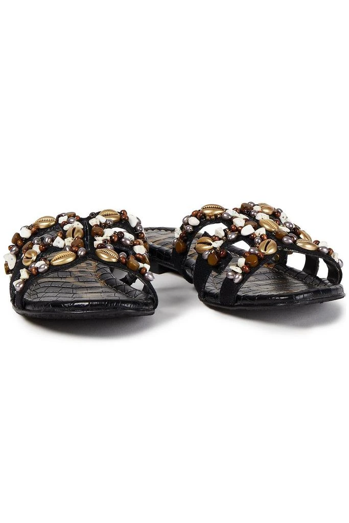 商品Sam Edelman|Embellished canvas slides,价格¥455,第2张图片详细描述