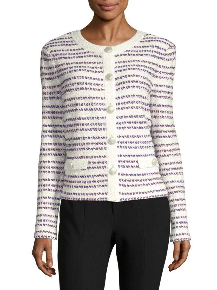 商品St. John|Striped Long-Sleeve Jacket,价格¥4148,第1张图片
