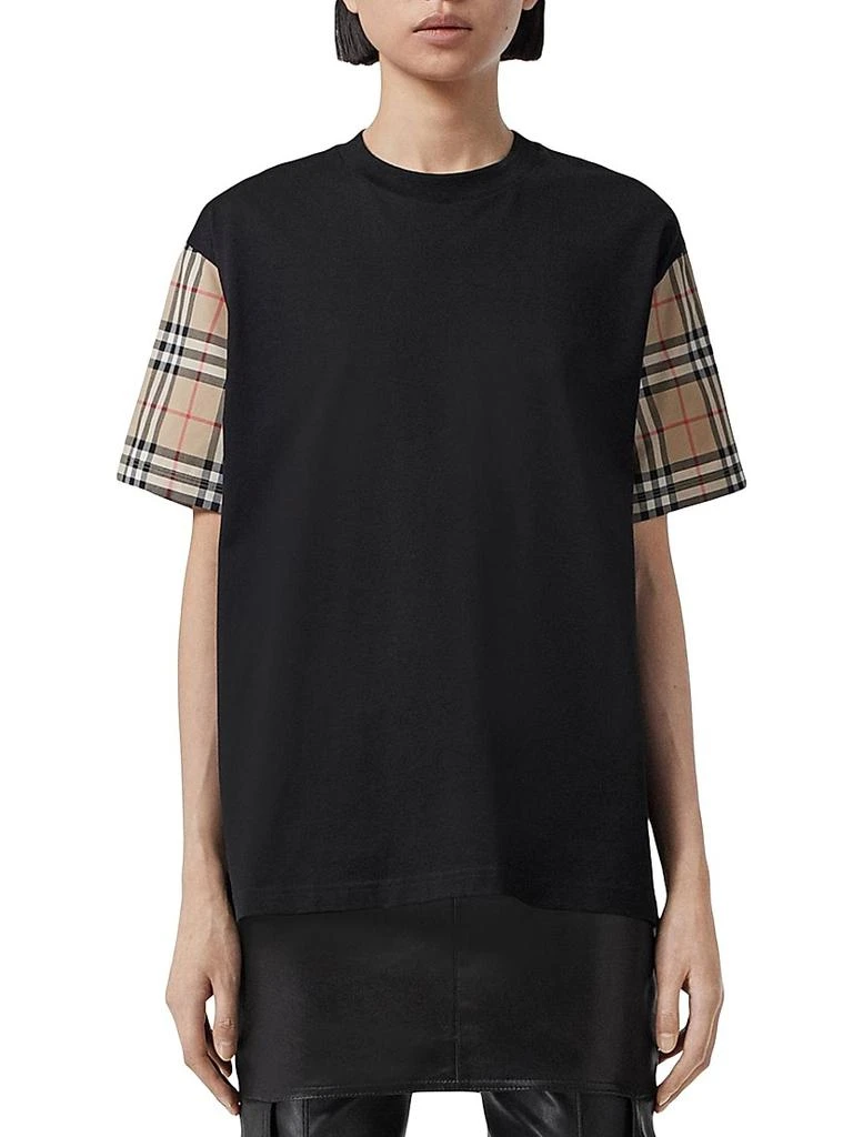 商品Burberry|Carrick Check Sleeve T-Shirt,价格¥3761,第3张图片详细描述