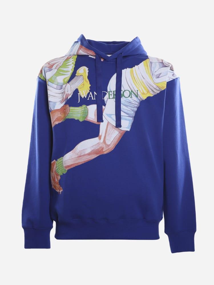 J.W. Anderson Cotton Sweatshirt With Maxi Rugby Print商品第1张图片规格展示