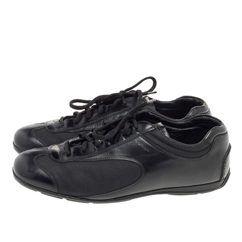 Prada Sport Black Leather And Nylon Low Top Sneakers Size 42商品第4张图片规格展示