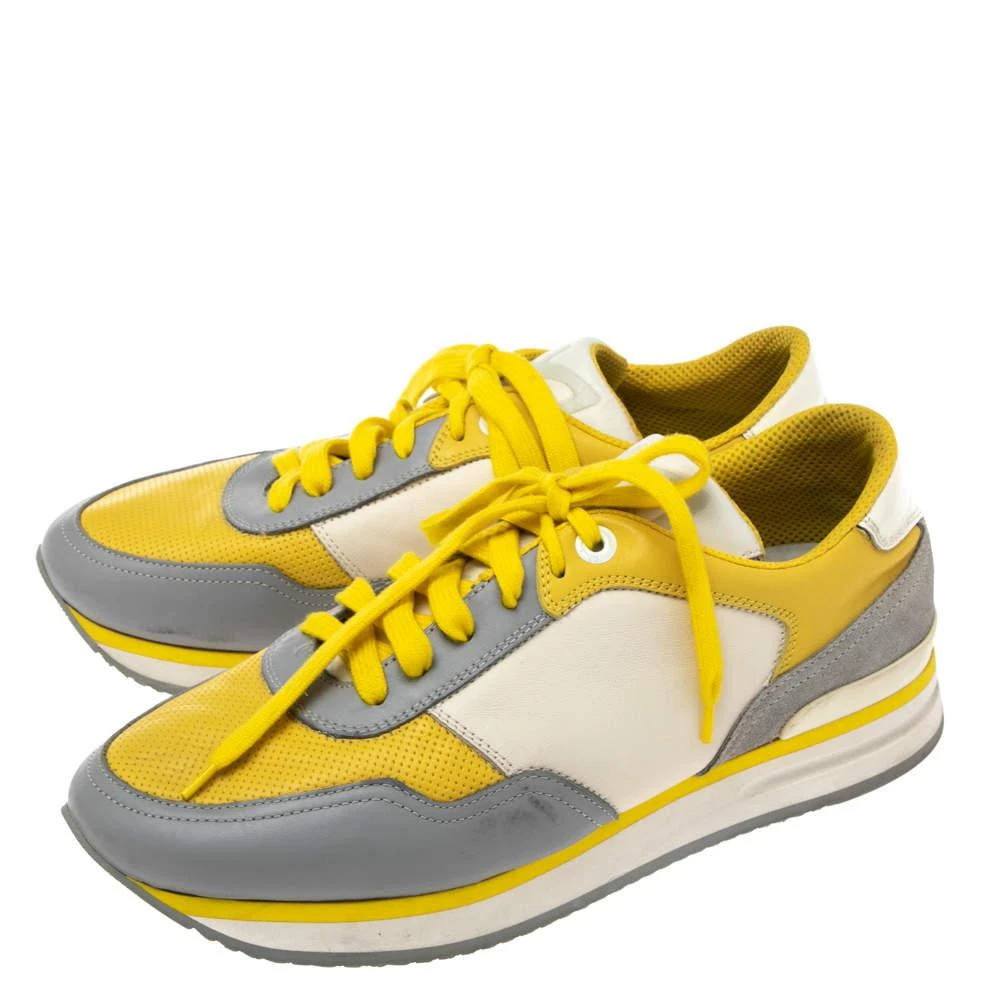 商品[二手商品] Salvatore Ferragamo|Salvatore Ferragamo Multicolor Leather And Suede Lace Up Sneakers Size 43,价格¥1473,第4张图片详细描述