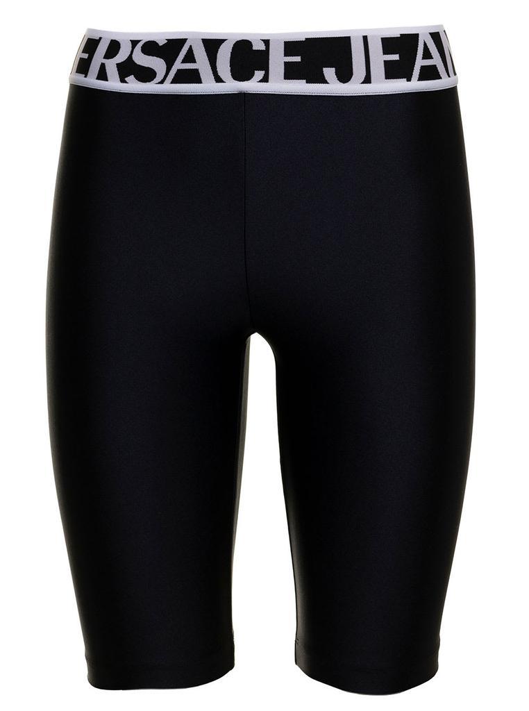 商品Versace|Versace Jeans Couture Womans Stretch Fabric Cyclist Shorts With Logo,价格¥737,第1张图片