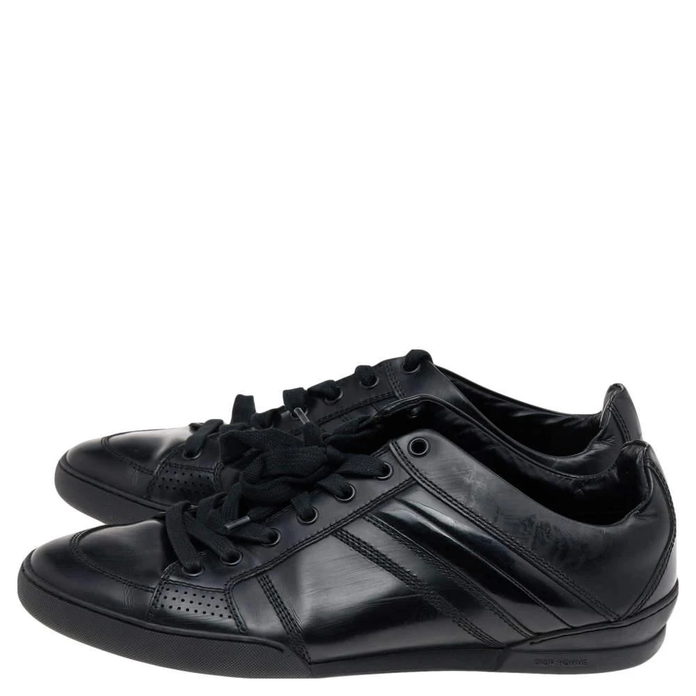 商品[二手商品] Dior|Dior Homme Black Patent and Leather Low Top Sneakers Size 39.5,价格¥2889,第4张图片详细描述