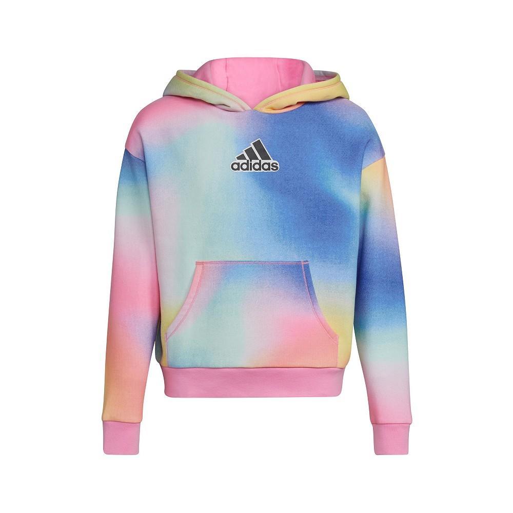 商品Adidas|Little Girls Long Sleeves Allover Print Fleece Hooded Logo Pullover,价格¥222,第1张图片